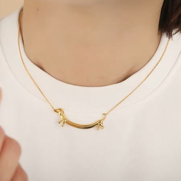 Cute The dachshund dog Necklace wiener dog necklace Gold - Picture 2 of 6